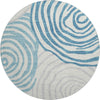 Piper Looms Mayfield Swirls AMF765 Teal Machine Washable Area Rug Round Main Image