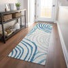 Piper Looms Mayfield Swirls AMF765 Teal Machine Washable Area Rug Runner Lifestyle Image Feature