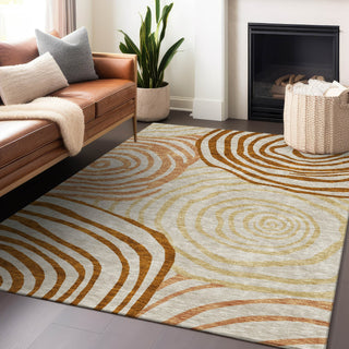 Piper Looms Mayfield Swirls AMF765 Terracotta Machine Washable Area Rug Lifestyle Image Feature