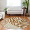 Piper Looms Mayfield Swirls AMF765 Terracotta Machine Washable Area Rug Round Lifestyle Image Feature