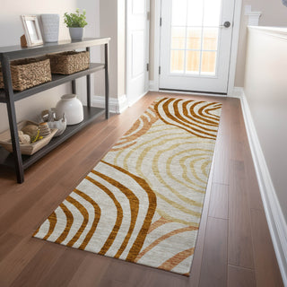 Piper Looms Mayfield Swirls AMF765 Terracotta Machine Washable Area Rug Runner Lifestyle Image Feature