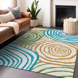 Piper Looms Mayfield Swirls AMF765 White Machine Washable Area Rug Lifestyle Image Feature