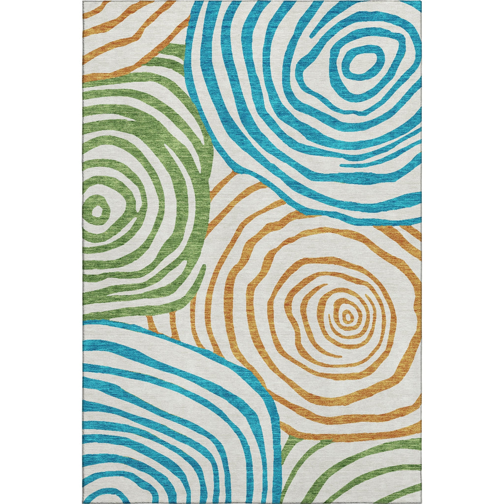 Piper Looms Mayfield Swirls AMF765 White Machine Washable Area Rug main image