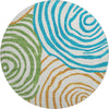 Piper Looms Mayfield Swirls AMF765 White Machine Washable Area Rug Round Main Image