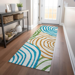 Piper Looms Mayfield Swirls AMF765 White Machine Washable Area Rug Runner Lifestyle Image Feature