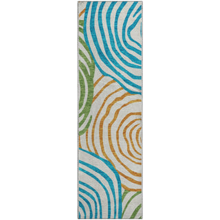 Piper Looms Mayfield Swirls AMF765 White Machine Washable Area Rug Runner Main Image