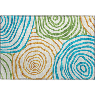 Piper Looms Mayfield Swirls AMF765 White Machine Washable Area Rug Scatter Main Image