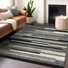 Piper Looms Mayfield Stripes AMF766 Black Machine Washable Area Rug Lifestyle Image Feature