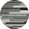 Piper Looms Mayfield Stripes AMF766 Black Machine Washable Area Rug Round Main Image