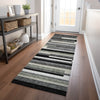Piper Looms Mayfield Stripes AMF766 Black Machine Washable Area Rug Runner Lifestyle Image Feature