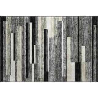 Piper Looms Mayfield Stripes AMF766 Black Machine Washable Area Rug Scatter Main Image