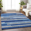 Piper Looms Mayfield Stripes AMF766 Blue Machine Washable Area Rug Lifestyle Image Feature