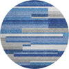 Piper Looms Mayfield Stripes AMF766 Blue Machine Washable Area Rug Round Main Image