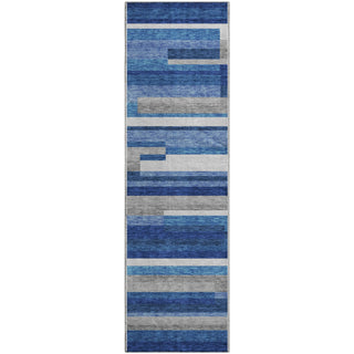 Piper Looms Mayfield Stripes AMF766 Blue Machine Washable Area Rug Runner Main Image