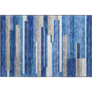Piper Looms Mayfield Stripes AMF766 Blue Machine Washable Area Rug Scatter Main Image