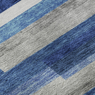 Piper Looms Mayfield Stripes AMF766 Blue Machine Washable Area Rug Swatch Image