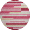 Piper Looms Mayfield Stripes AMF766 Blush Machine Washable Area Rug Round Main Image