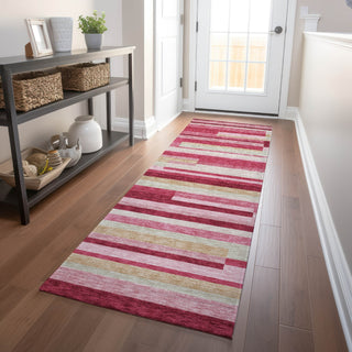Piper Looms Mayfield Stripes AMF766 Blush Machine Washable Area Rug Runner Lifestyle Image Feature