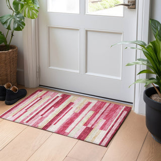 Piper Looms Mayfield Stripes AMF766 Blush Machine Washable Area Rug Scatter Lifestyle Image Feature
