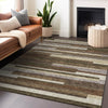 Piper Looms Mayfield Stripes AMF766 Brown Machine Washable Area Rug Lifestyle Image Feature