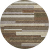 Piper Looms Mayfield Stripes AMF766 Brown Machine Washable Area Rug Round Main Image