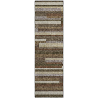 Piper Looms Mayfield Stripes AMF766 Brown Machine Washable Area Rug Runner Main Image
