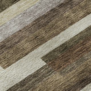 Piper Looms Mayfield Stripes AMF766 Brown Machine Washable Area Rug Swatch Image