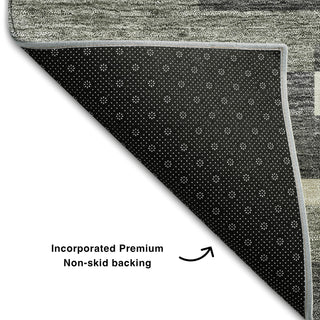 Piper Looms Mayfield Stripes AMF766 Charcoal Machine Washable Area Rug Backing Image