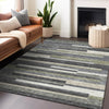 Piper Looms Mayfield Stripes AMF766 Charcoal Machine Washable Area Rug Lifestyle Image Feature