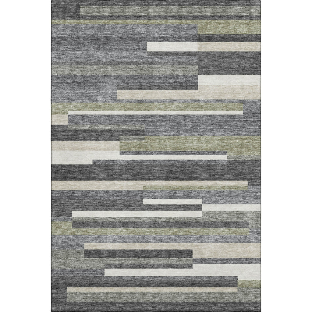 Piper Looms Mayfield Stripes AMF766 Charcoal Machine Washable Area Rug main image