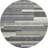 Piper Looms Mayfield Stripes AMF766 Charcoal Machine Washable Area Rug Round Main Image