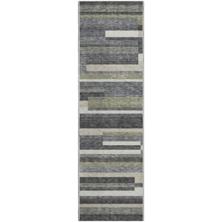 Piper Looms Mayfield Stripes AMF766 Charcoal Machine Washable Area Rug Runner Main Image