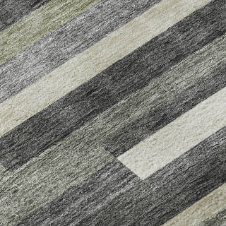 Piper Looms Mayfield Stripes AMF766 Charcoal Machine Washable Area Rug Swatch Image