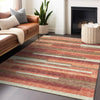 Piper Looms Mayfield Stripes AMF766 Coral Machine Washable Area Rug Lifestyle Image Feature