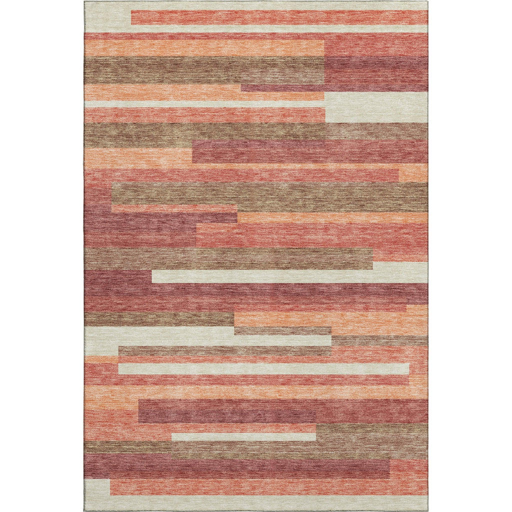 Piper Looms Mayfield Stripes AMF766 Coral Machine Washable Area Rug main image