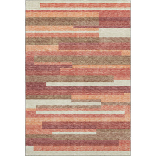 Piper Looms Mayfield Stripes AMF766 Coral Machine Washable Area Rug main image