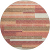 Piper Looms Mayfield Stripes AMF766 Coral Machine Washable Area Rug Round Main Image
