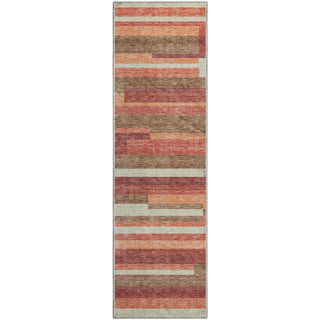 Piper Looms Mayfield Stripes AMF766 Coral Machine Washable Area Rug Runner Main Image