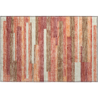 Piper Looms Mayfield Stripes AMF766 Coral Machine Washable Area Rug Scatter Main Image
