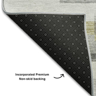 Piper Looms Mayfield Stripes AMF766 Gray Machine Washable Area Rug Backing Image