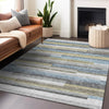Piper Looms Mayfield Stripes AMF766 Gray Machine Washable Area Rug Lifestyle Image Feature