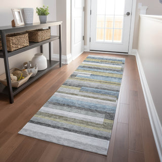 Piper Looms Mayfield Stripes AMF766 Gray Machine Washable Area Rug Runner Lifestyle Image Feature