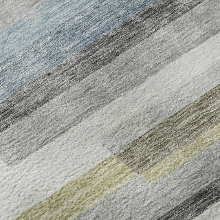 Piper Looms Mayfield Stripes AMF766 Gray Machine Washable Area Rug Swatch Image