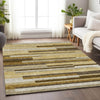 Piper Looms Mayfield Stripes AMF766 Khaki Machine Washable Area Rug Lifestyle Image Feature