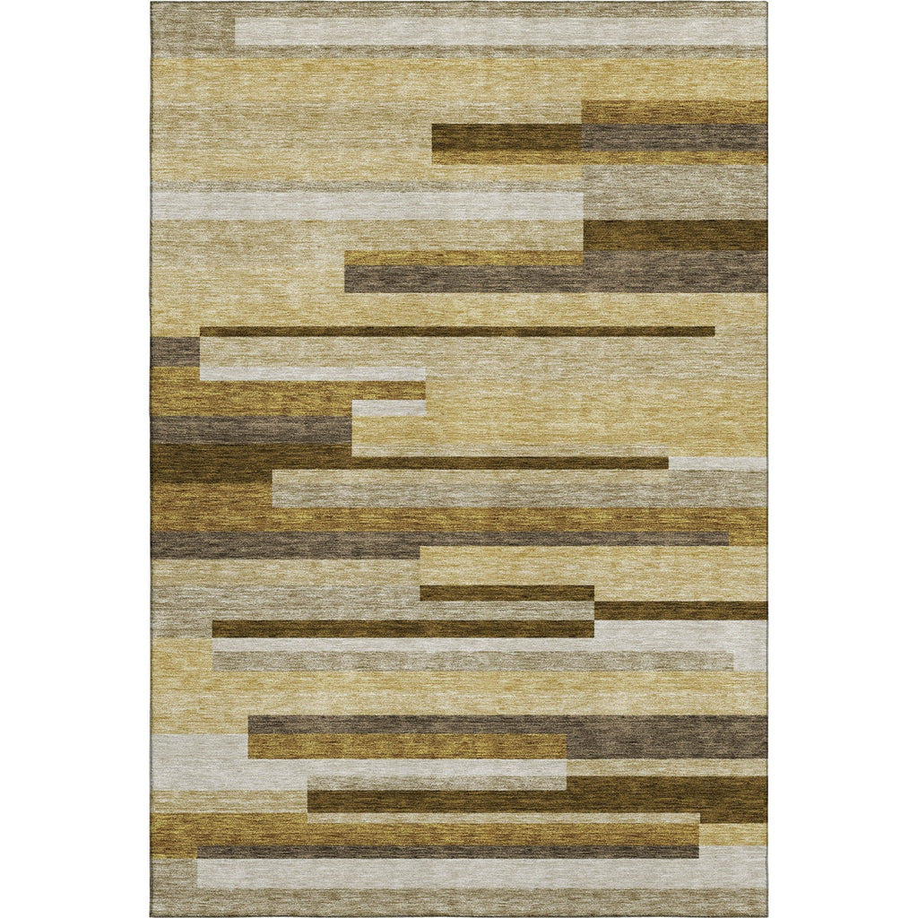 Piper Looms Mayfield Stripes AMF766 Khaki Machine Washable Area Rug main image