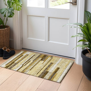 Piper Looms Mayfield Stripes AMF766 Khaki Machine Washable Area Rug Scatter Lifestyle Image Feature