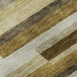 Piper Looms Mayfield Stripes AMF766 Khaki Machine Washable Area Rug Swatch Image