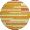 Piper Looms Mayfield Stripes AMF766 Orange Machine Washable Area Rug Round Main Image