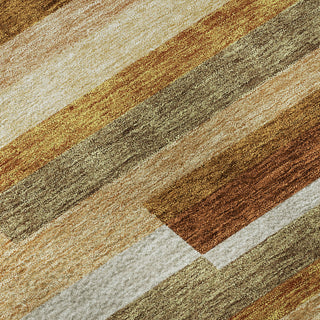Piper Looms Mayfield Stripes AMF766 Paprika Machine Washable Area Rug Swatch Image