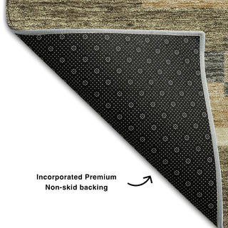 Piper Looms Mayfield Stripes AMF766 Taupe Machine Washable Area Rug Backing Image